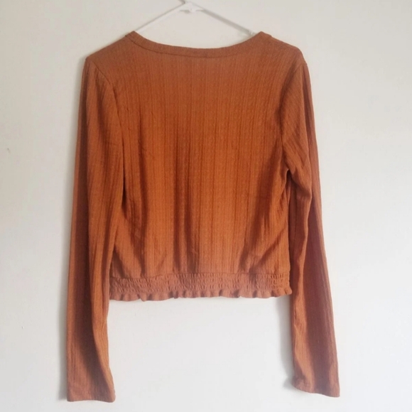 NEW Macy's Self Esteem Brown Rib-Knit Cardigan Top - Picture 2 of 4